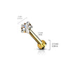316L Surgical Steel Aurora Borealis CZ Star Internally Threaded Flat Back Labret - Pierced Universe