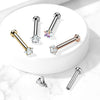 316L Surgical Steel Aurora Borealis CZ Star Internally Threaded Flat Back Labret - Pierced Universe