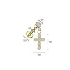 316L Surgical Steel Gold PVD White CZ Cross Dangle Internally Threaded Flat Back Labret - Pierced Universe