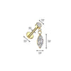 316L Surgical Steel Gold PVD White CZ Marquise Dangle Internally Threaded Flat Back Labret - Pierced Universe