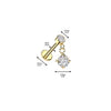316L Surgical Steel Gold PVD White CZ Circle Gem Dangle Internally Threaded Flat Back Labret - Pierced Universe