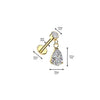 316L Surgical Steel Gold PVD White CZ Teardrop Dangle Internally Threaded Flat Back Labret - Pierced Universe