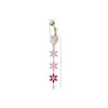 316L Surgical Steel Gold PVD Purple Pink & Red CZ Gem Flower Dangle Belly Ring