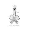 316L Surgical Steel Gold PVD White CZ & Stone Bow Non Dangle Belly Ring - Pierced Universe