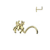 316L Surgical Steel Gold PVD Spider Corkscrew Nose Ring Stud