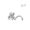 316L Surgical Steel Spider Corkscrew Nose Ring Stud