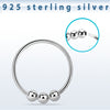 925 Sterling Silver Triple Ball Hoop Nose Ring