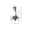 316L Surgical Steel Vitrail Medium CZ Heart With Wings Stud Belly Ring