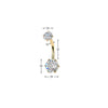 316L Surgical Steel Gold PVD White CZ Internally Threaded 6 Prong Classic Circle Belly Ring - Pierced Universe