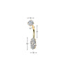316L Surgical Steel White CZ Marquise Gem Internally Threaded Belly Ring - Pierced Universe
