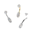 316L Surgical Steel White CZ Marquise Gem Internally Threaded Belly Ring - Pierced Universe