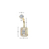 316L Surgical Steel Gold PVD White CZ Rectangle Pave Gem Internally Threaded Belly Ring - Pierced Universe