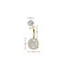 316L Surgical Steel Gold PVD White CZ Circle Pave Gem Internally Threaded Belly Ring - Pierced Universe