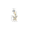 316L Surgical Steel Gold PVD Butterfly White CZ Belly Ring