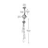 316L Surgical Steel Gold PVD White CZ & Pearl Long Dangly Belly Ring