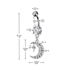 316L Surgical Steel Gold PVD White CZ Large Pave Moon And Star Celestial Dangle Belly Ring
