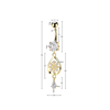 316L Surgical Steel White CZ Flower Teardrop Gem Dangle Belly Ring