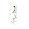 316L Surgical Steel Gold PVD White CZ Crescent Moon And Star Gem Dangle Belly Ring