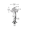 316L Surgical Steel White CZ Gem Cluster Crown Top Side Down Belly Ring