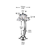 316L Surgical Steel Gold PVD White CZ Gem Custer Top Side Down Belly Ring - Pierced Universe