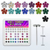 Box of 925 Sterling Silver Multi Colour CZ Flower Straight Nose Ring Stud