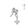 Titanium Threadless Square Shaped White CZ Dangle Top