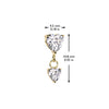 Titanium Threadless White CZ Heart Dangle Top