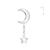 Titanium Threadless Crescent Moon Dangly Star Top