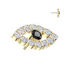 Titanium White & Black CZ Large Evil Eye Threadless Top