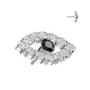 Titanium White & Black CZ Large Evil Eye Threadless Top