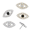 Titanium White & Black CZ Large Evil Eye Threadless Top