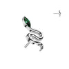 Titanium CZ Marquise Gem Snake Threadless Top