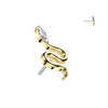 Titanium CZ Marquise Gem Snake Threadless Top
