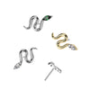 Titanium CZ Marquise Gem Snake Threadless Top