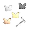 Titanium Threadless Flat Butterfly Shaped Top