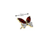 Titanium Threadless White & Red CZ Butterfly Top