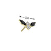 Titanium Threadless White CZ Black Marquise Top