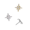 Titanium Threadless Large White CZ Starburst Top
