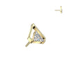 Titanium Threadless White CZ Triangle With  Outline Design Top
