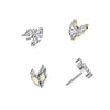 Titanium Threadless White CZ 