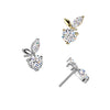 Titanium Threadless White CZ Cluster Top