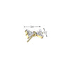 Titanium Threadless White CZ Bow Top