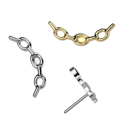 Titanium Threadless Chain Link Curved Top