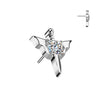 Titanium Threadless Winged Dagger With White CZ Square Gem Top