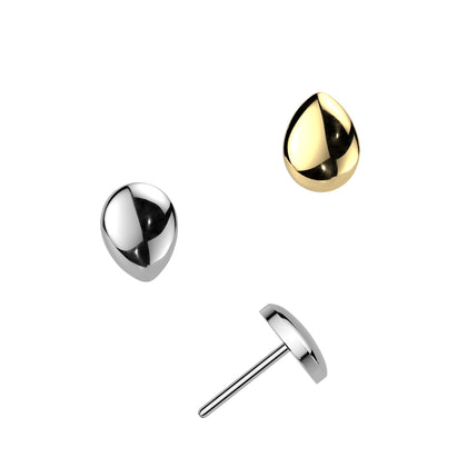 Titanium Threadless Basic Teardrop Minimal Top