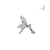 Titanium CZ Leaf Branch Threadless Top