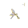Titanium CZ Leaf Branch Threadless Top