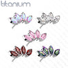 Titanium Threadless CZ Curved 4 Marquise Top