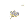 Titanium White CZ Square Gem Cluster Threadless Top