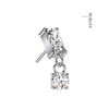 Titanium White CZ Baguette Gem With Dangle Threadless Top